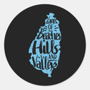 Sticker Rond Terre Des Plages Collines Et Vallées - Sainte-Luci