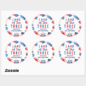 Sticker Rond Terre Des Trois 4 juillet 3e Fête D'Anniversaire (Feuille)