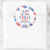 Sticker Rond Terre Des Trois 4 juillet 3e Fête D'Anniversaire (Sac)