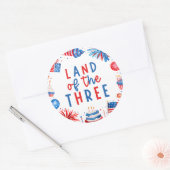 Sticker Rond Terre Des Trois 4 juillet 3e Fête D'Anniversaire (Enveloppe)