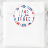 Sticker Rond Terre Des Trois 4 juillet 3e Fête D'Anniversaire (Sac)