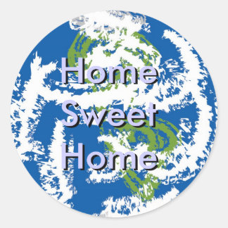 Sticker Rond Terre, maison Sweet Home