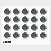 Sticker Rond Terre-Neuve Chiot Avec Terre (Feuille)