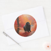 Sticker Rond Terre-Neuve en automne Leaves Fall Inspire (Enveloppe)