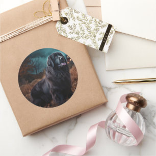 Sticker Rond Terre-Neuve Halloween