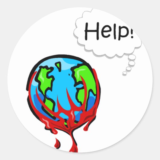 Sticker Rond Terre saignante 2 (Devant)