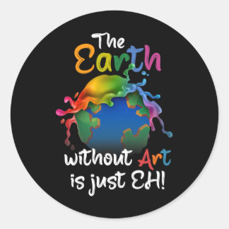 Sticker Rond Terre Sans Art Est Juste Eh - Planète Art - Terre