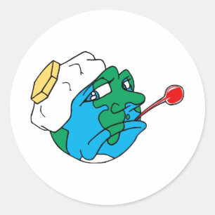 Sticker Rond Terre triste