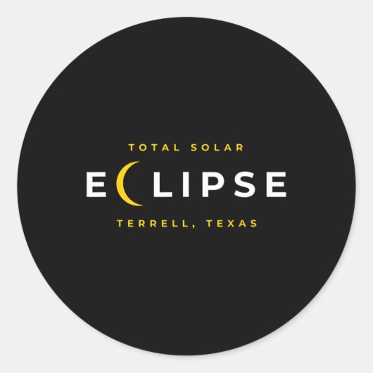 Sticker Rond Terrell Texas Solar Eclipse (Devant)