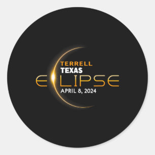 Sticker Rond Terrell Texas Total Solar Eclipse 2024
