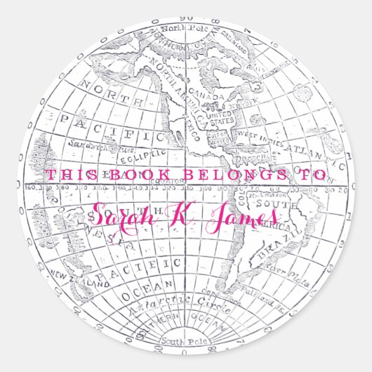 Sticker Rond Terres de l'hémisphère occidental LIVRE complet (Devant)