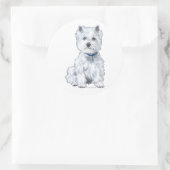 Sticker Rond Terrier Blanc de West Highland (Sac)