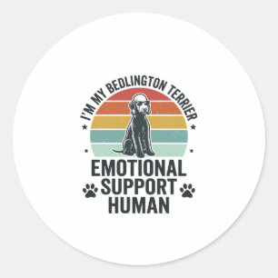 Sticker Rond Terrier de Bedlington Soutien Émotionnel Humain Vi