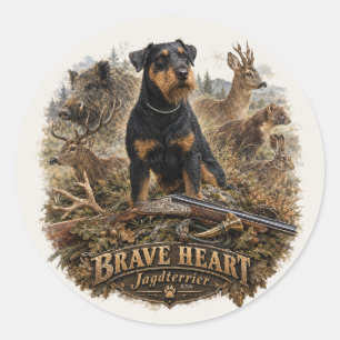 Sticker Rond Terrier de chasse allemand