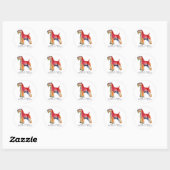 Sticker Rond Terrier roux (Feuille)