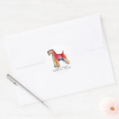 Sticker Rond Terrier roux (Enveloppe)