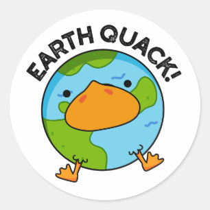 Sticker Rond Terthquack Funny Tremblement de terre jeu