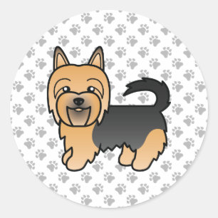 Sticker Rond Tervueren Australien Bleu Et Marron Chien De Dessi