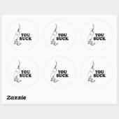 Sticker Rond T'es nul (Feuille)