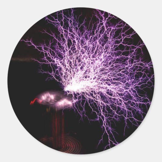 Sticker Rond Tesla Coil Plasma (Devant)