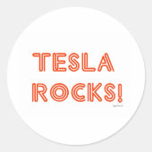 Sticker Rond Tesla Rocks ! (Devant)