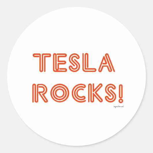 Sticker Rond Tesla Rocks ! (Devant)