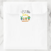 Sticker Rond Test Cute Cactus State Test Day Elèves Enseignants (Sac)