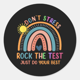 Sticker Rond Test Day Rock Le Test Rainbow Cadeaux Professeur S
