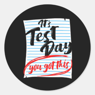 Sticker Rond Test Day Vous Avez Obtenu Ce Test D'Enseignant