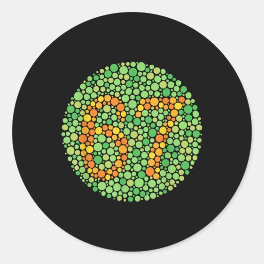 Sticker Rond Test de Daltonisme 67 Six Sept Points Polka Profes (Devant)