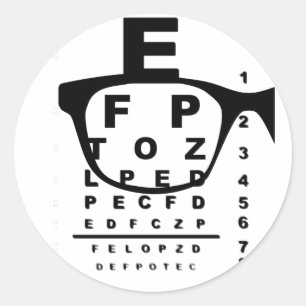 Sticker Rond Test de l'oeil bleu