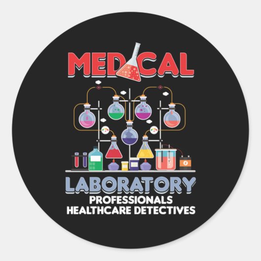 Sticker Rond Test de médecine de laboratoire Médicale Tu (Devant)