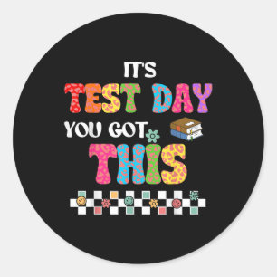 Sticker Rond Test Motivation Étudiant Enseignant Son Jour d'Ess