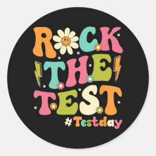 Sticker Rond Test Retro Super Enseignant Jour de test