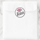 Sticker Rond TESTER Pink Kiss Lipstick & Beauty Distributeur (Sac)