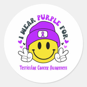 Sticker Rond Testicule Cancer Sensibilisation Ribbon Cadeaux de