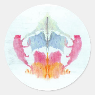Sticker Rond Tests Rorschach Encre Taillots Plaque 8 Animal