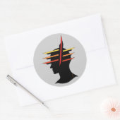 Sticker Rond Tête Abstraite (Enveloppe)