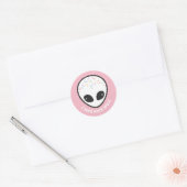 Sticker Rond Tête Alien Cute Pastel (Enveloppe)