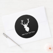 Sticker Rond Tête blanche avec Antlers (Enveloppe)