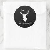 Sticker Rond Tête blanche avec Antlers (Sac)