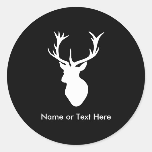 Sticker Rond Tête blanche avec Antlers (Devant)