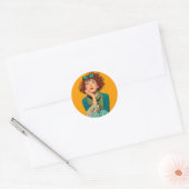 Sticker Rond Tête blanche en Pois (Enveloppe)