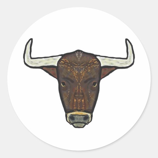 Sticker Rond Tête Bull (Devant)