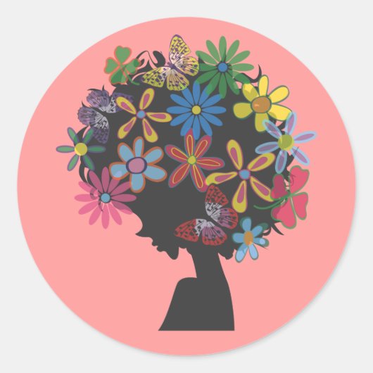 Sticker Rond TÊTE colorée × BOMBER (Devant)