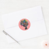 Sticker Rond TÊTE colorée × BOMBER (Enveloppe)