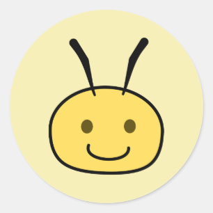 Sticker Rond Tête d'abeille