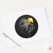 Sticker Rond Tête d'aigle (Enveloppe)