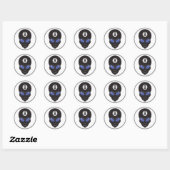 Sticker Rond tête d'alien boule huit (Feuille)