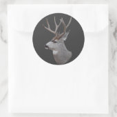 Sticker Rond Tête de cerf mâle D27 (Sac)